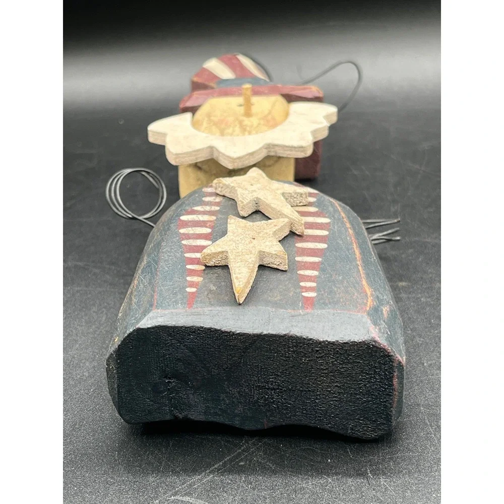 Uncle Sam Primitive Folk Art Wooden Figurine Patriotic Americana Decor 8.5